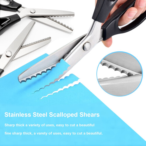 9 inch Pinking Shears Fabric Scissors Scallop Edge 2