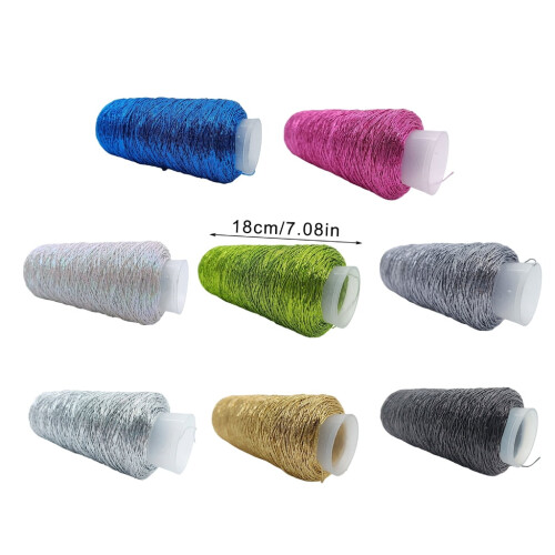 Sparkling Metallic Yarn Polyester Crochet Thread 200g 2
