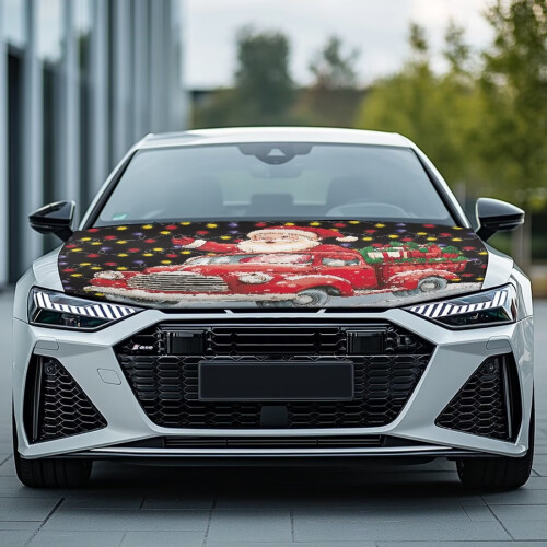 Santa Claus Car Hood Cover Waterproof Polyester 1