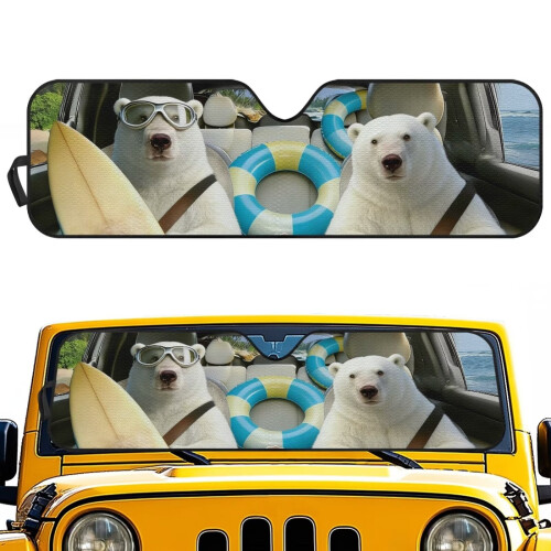 Polar Bear Windshield Sun Shade for Jeep Wrangler JK JL 1