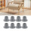 Shower Chair Feet Gray Rubber Tips 8 Pack 6