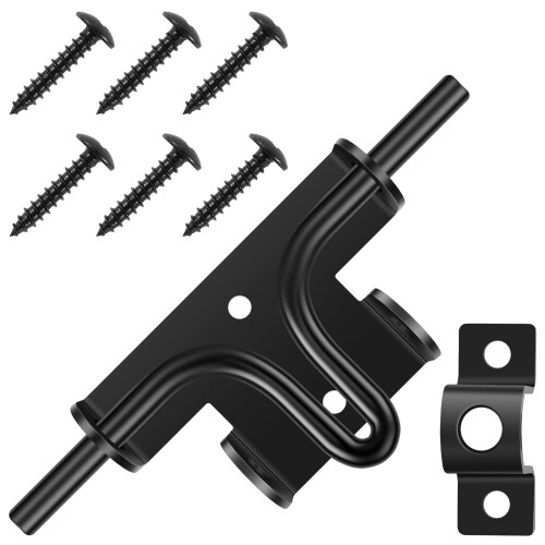 Heavy Duty Slide Bolt Lock Black for Iron Gates Doors Sheds 1