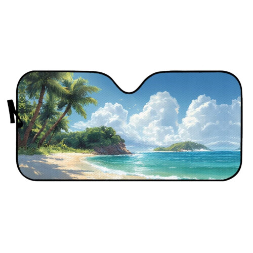 Coconut Tree Car Sun Shade UV Protection 1 Piece 1