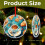 Coffee and Bread Christmas Ornament Glass Round 1 Pack 2