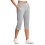 Women's Capris Leggings with Pockets Gray 2XL 2