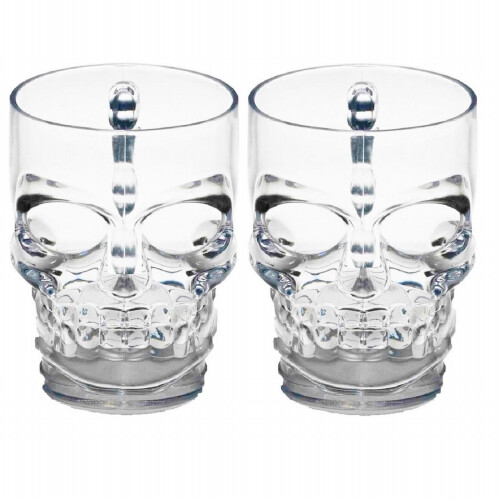 Beer Mug Drinking Glasses with Handle Set of 2 Heavy Base 1