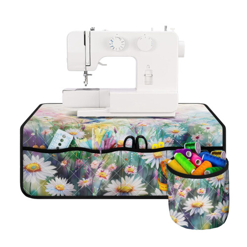 Floral Daisy Sewing Machine Mat Foldable Noise-Reducing 1
