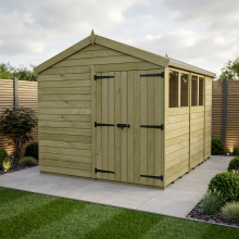 8 x 15 Apex Shed Tanalised (Double Door, With Windows)