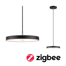 Paulmann 96777 LED pendant luminaire Smart Home Zigbee Hildor 2700K 1000lm 230V 17W dimmable black matt