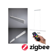 Paulmann 79815 Aptare LED pendant luminaire rectangular incl. 1x18 / 1x18 watt dimmable ceiling lamp brushed aluminium pendant lamp metal 2700 K