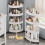 Storage Shelf Box Organizer Plastic 4-Tier Rolling Cart 2