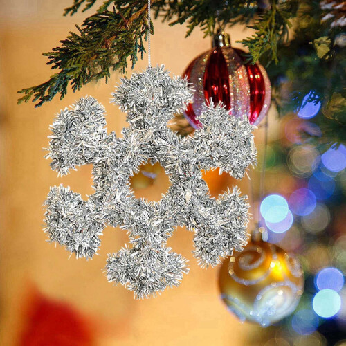 Christmas Decoration Ornaments Silver 12 pcs 2