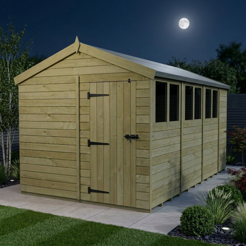 8 x 15 Apex Shed Tanalised (Single Door, With Windows) 2