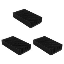 3X Aluminium Stor Kylfläns 4,72 x 2,72 x 1,06 Tum /120 x 69 x 27 mm Kylfläns Kylare Svart Oxide Radiator 22 Fin