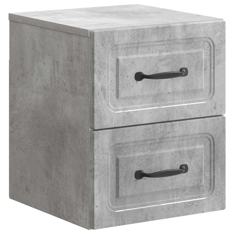 Vidaxl Wall-Mounted Bedside Cabinet Concrete Grey 34.5 X 33 X 40 Cm