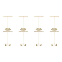 8X Örhängen Display Stativ Guld Örhängen Display Rack T-Shape Örhängen Showcase Gyllene Large