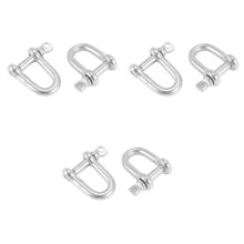 304 Skruvstift i Rostfritt Stål D Style Chain Dee Shackle 4 mm för Riggning M4 Paket med 6