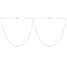 2X Smycken Damkedja, TumOtum-Halsband i Rostfritt StåL, Silver - 2 mm Bred - 65 cm LåNg