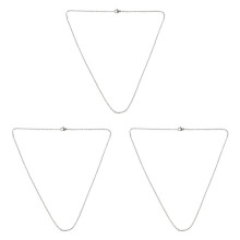 3X Smycken Damkedja, TumOtum-Halsband i Rostfritt StåL, Silver - 2 mm Bred - 50 cm LåNg