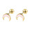 Pink Moon Stud Earrings Gold Tone 1 Pair 1