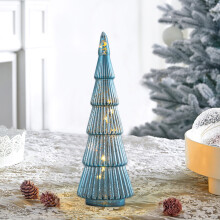 Blue Crystal Glass LED Christmas Tree Ornament 1 pc
