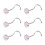Heart Nose Piercing Stud with CZ 6 Pieces 1