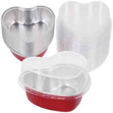 Heart-Shaped Aluminum Foil Cake Box Clear Disposable