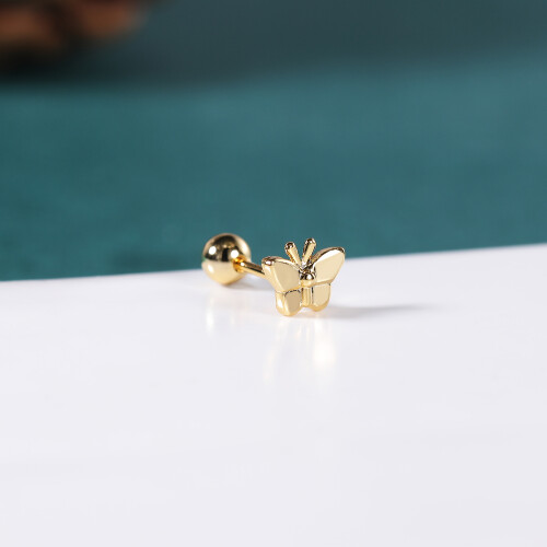 Butterfly Stud Earrings Gold Color 1 Pair 1