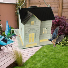 Solar Bird Feeder House Outdoor Hanging Garden Decoration