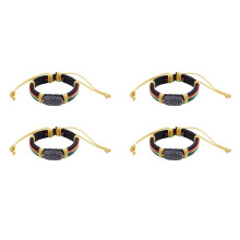 4X Rasta Jamaica Reggae LäDerarmband