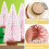 Mini pink snow Christmas tree with wooden base 3