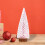 Mini pink snow Christmas tree with wooden base 6