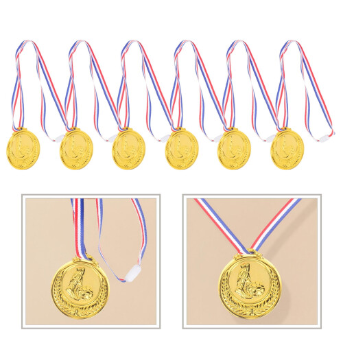 Bronze Soccer Medals Gold Award 6 pcs