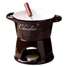Chocolate Fondue Set Brown T-Shaped Glass Bottle