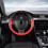 Hand-sewn leather steering wheel cover black 38cm 6