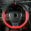 Hand-sewn leather steering wheel cover black 38cm 7