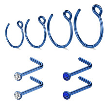 C-Shaped Nose Hoop Ring Set 20g 8 Pieces