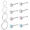 Star Nose Hoop Rings 20G 12 Pieces 1