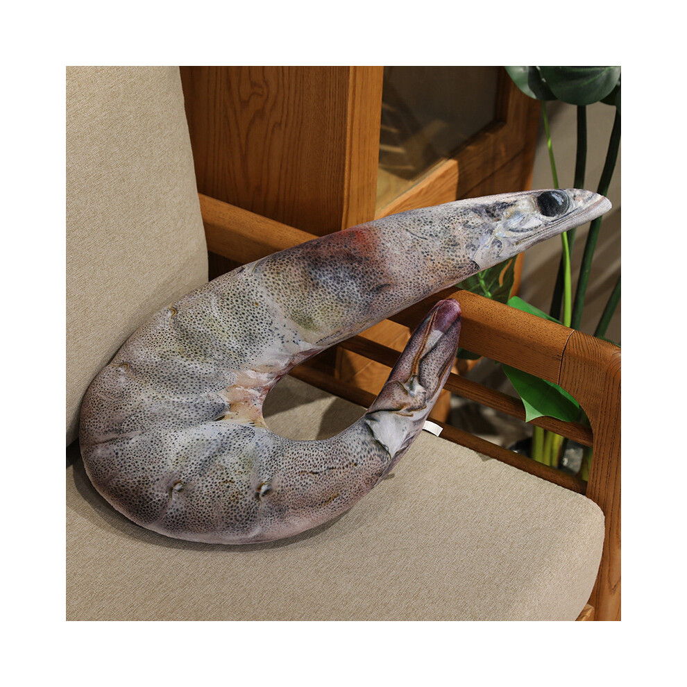 Shrimp-shaped plush throw pillow 15.7 inches
