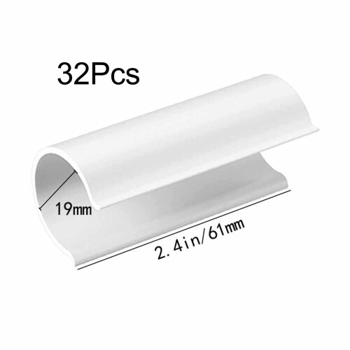 White PVC Greenhouse Clips 32 Pack