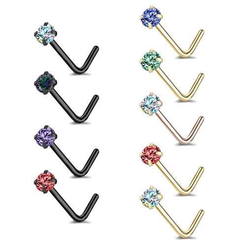 Crystal Nose Ring Piercing Set 9 pcs 20g