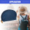 Half Moon Makeup Bag Navy Blue Beige Small 3