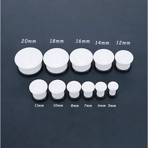 Acrylic Single Flared Ear Plug Tunnel Set 6 Pcs 2