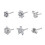 Zirconia Nose Studs Bone Shape Flower Snow Stainless Steel 1
