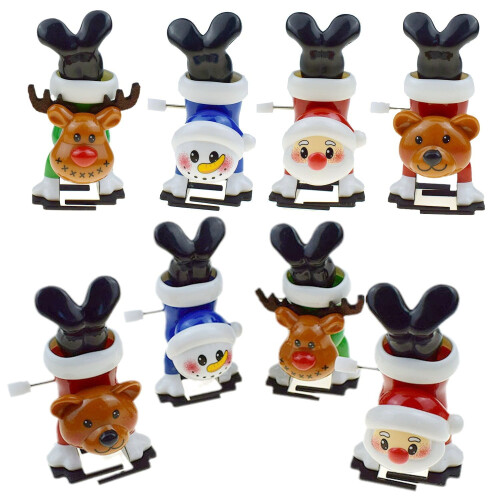 Wind Up Christmas Snowman Ornament Set 8 Pieces