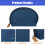 Half Moon Makeup Bag Navy Blue Beige Small 5