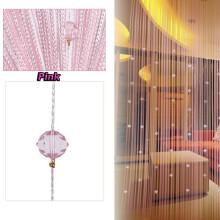 Sparkling String Curtains Silver Ribbon Fringe 2 pcs