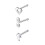 CZ Nose Studs Bone Shape Heart Infinity Cross 3 Pcs 1