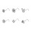Zirconia Nose Studs Stainless Steel 6 Pieces 1