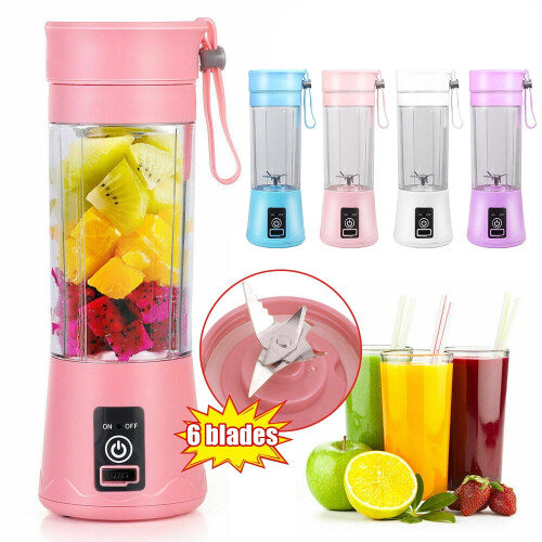 Mini USB Rechargeable Blender 380ml 2200mAh 6-Blade